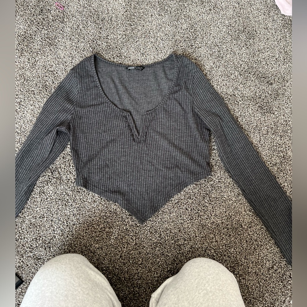 Date night grey crop top size Large